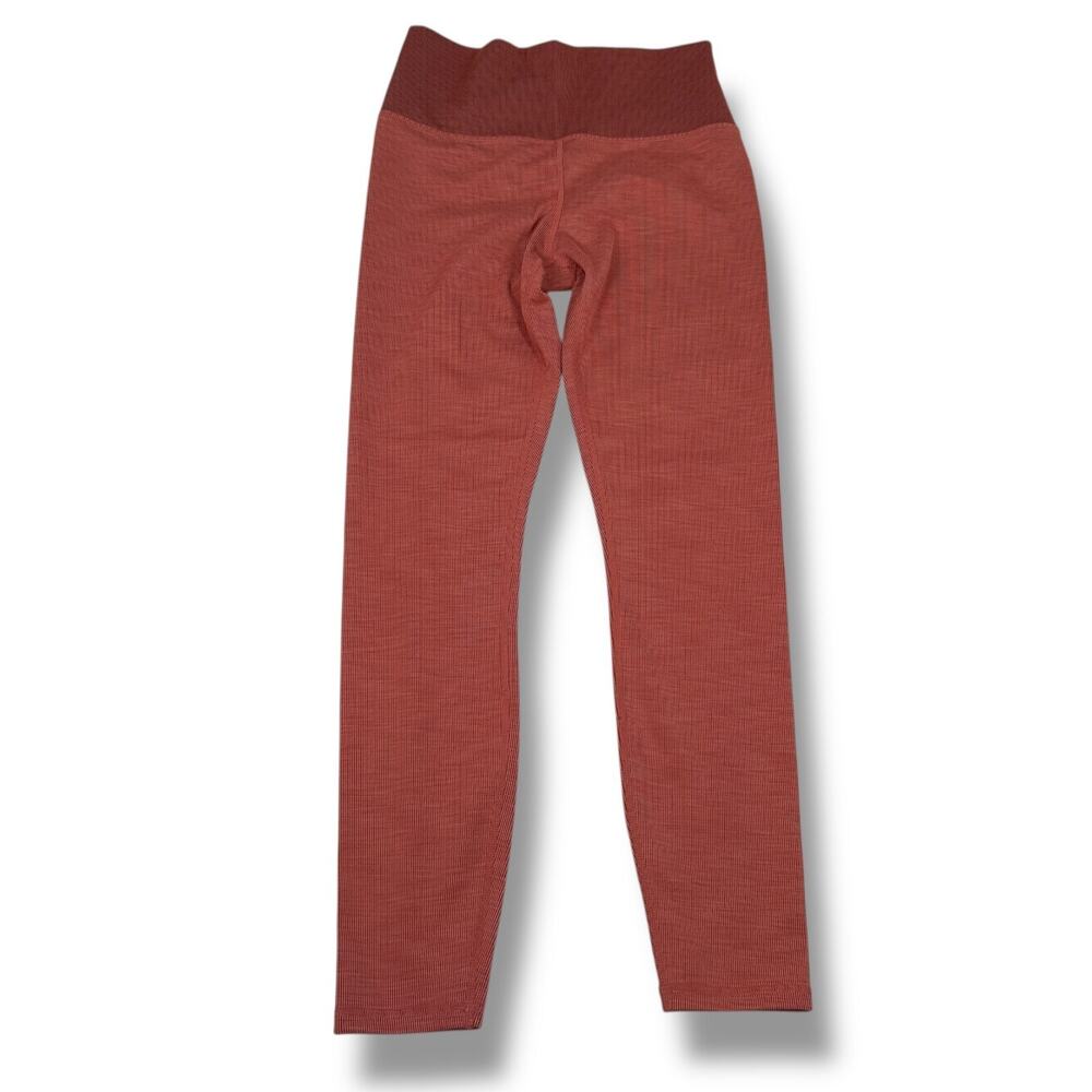Vuori Clean Elevation Leggings Women’s Small Burnt Coral Orange Stretch Ribbed